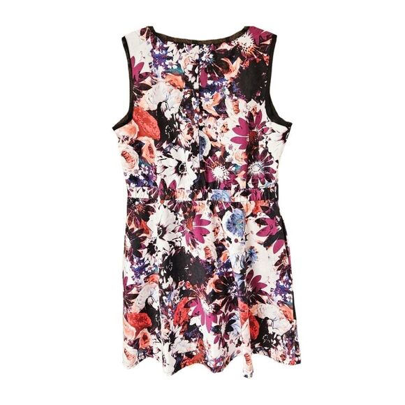New SIMPLY VERA VERA WANG Bright Multi Color Floral Sleeveless V Neck Midi Dress - Picture 8 of 12